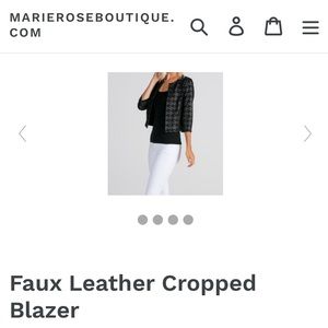 Faux Leather Cropped Blazer